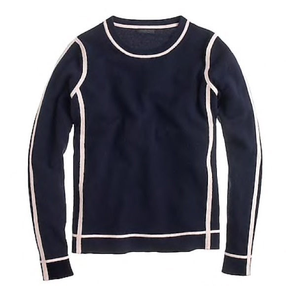 J. Crew Sweaters - J.Crew 100% Cashmere Sweater-Navy Blue&Light Pink